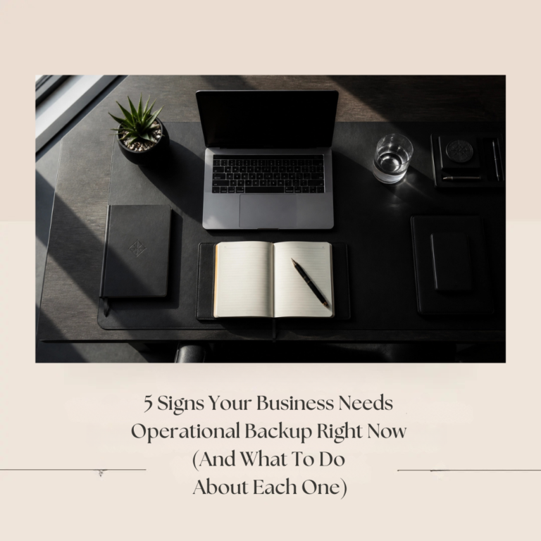 Overwhelmed founder at desk with laptop, signaling need for operational backup and virtual executive assistant support